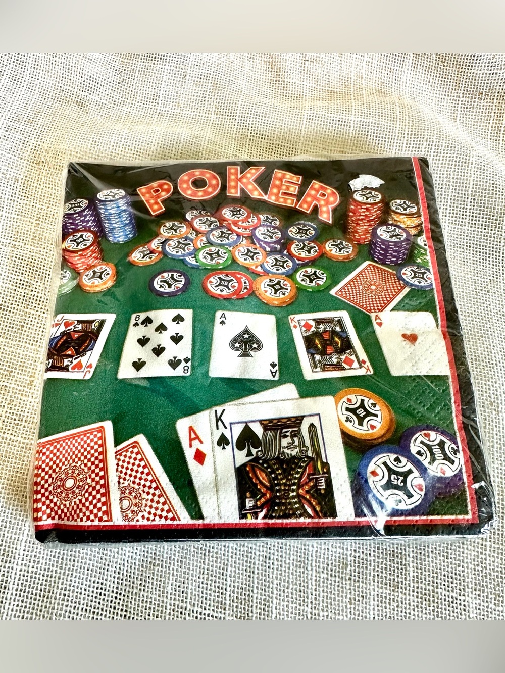 Vintage Poker Paper Napkins Decoupage Craft Supplies Ephemera 16Ct